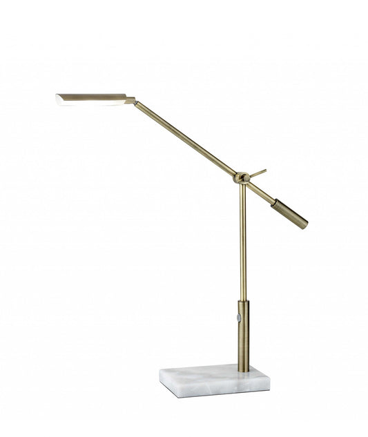 Sleek Brass Metal Adjustable And Dimmable Led Desk Lamp - Homeroots