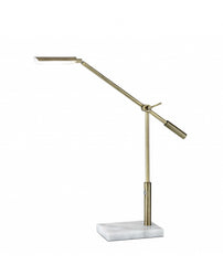 Sleek Brass Metal Adjustable And Dimmable Led Desk Lamp - Homeroots