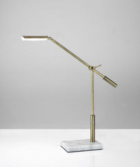 Sleek Brass Metal Adjustable And Dimmable Led Desk Lamp - Homeroots