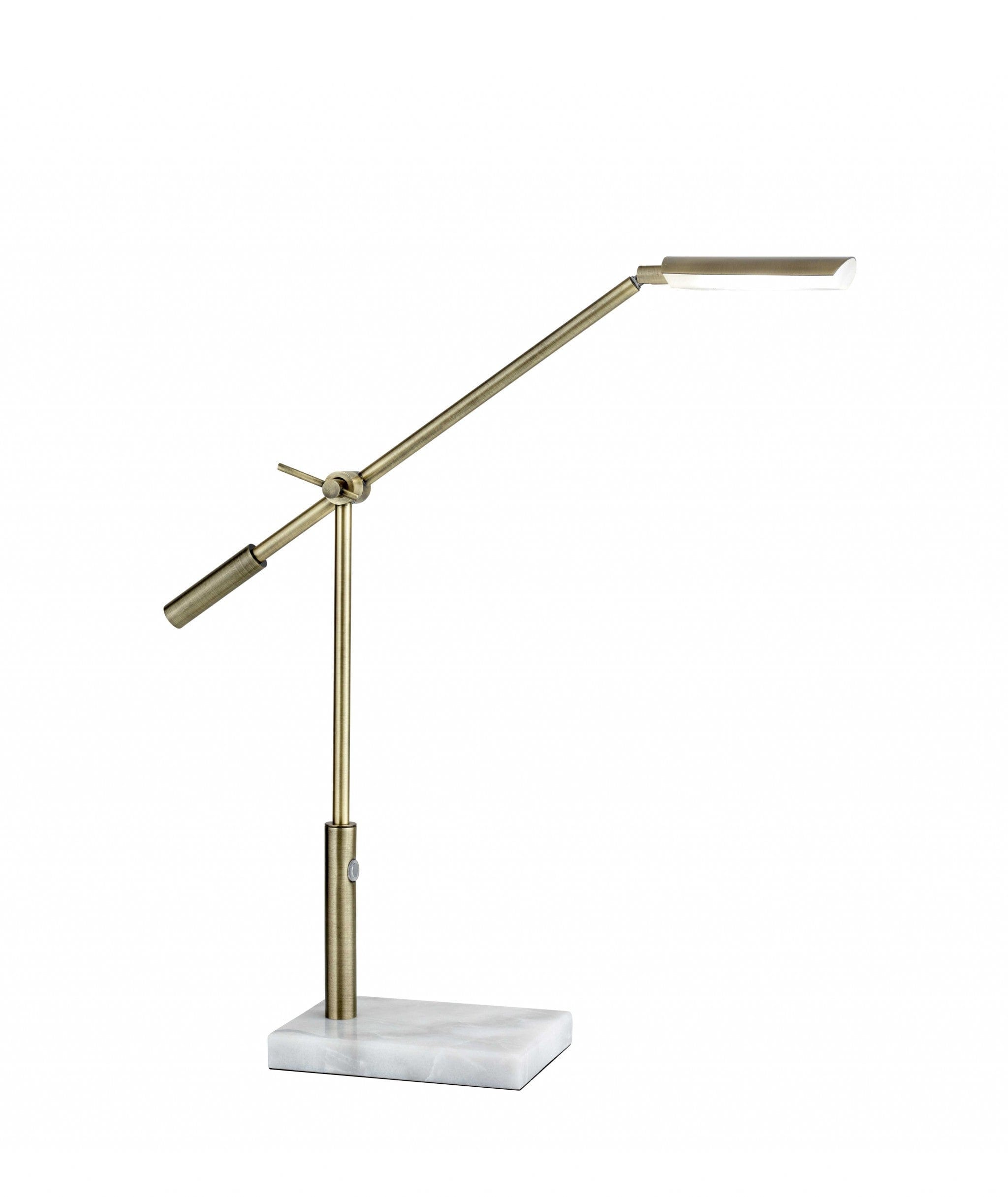 Sleek Brass Metal Adjustable And Dimmable Led Desk Lamp - Homeroots