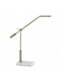 Sleek Brass Metal Adjustable And Dimmable Led Desk Lamp - Homeroots