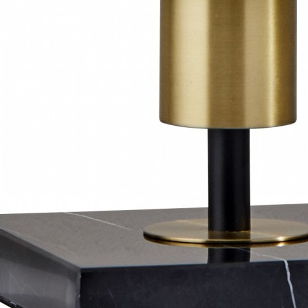 30" Black Marble Metal Standard Table Lamp - Homeroots - Flyclothing LLC
