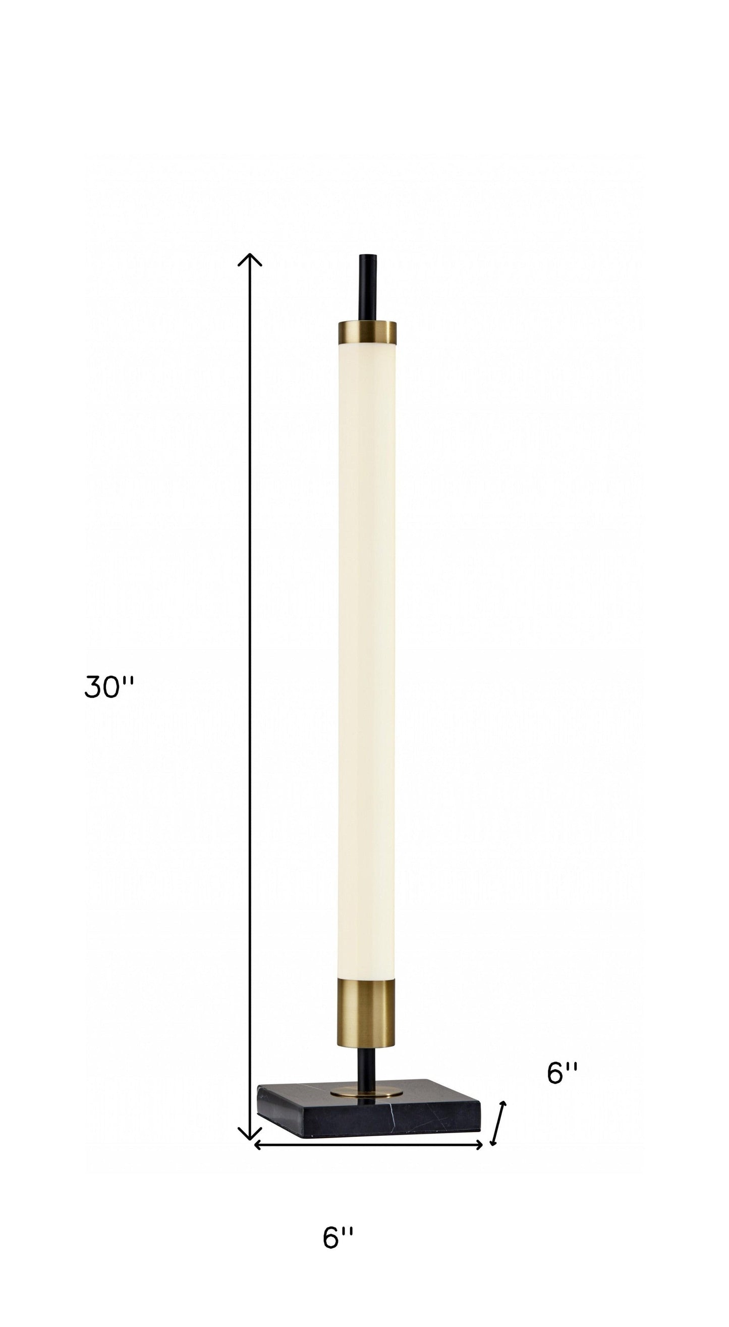 30" Black Marble Metal Standard Table Lamp - Homeroots - Flyclothing LLC