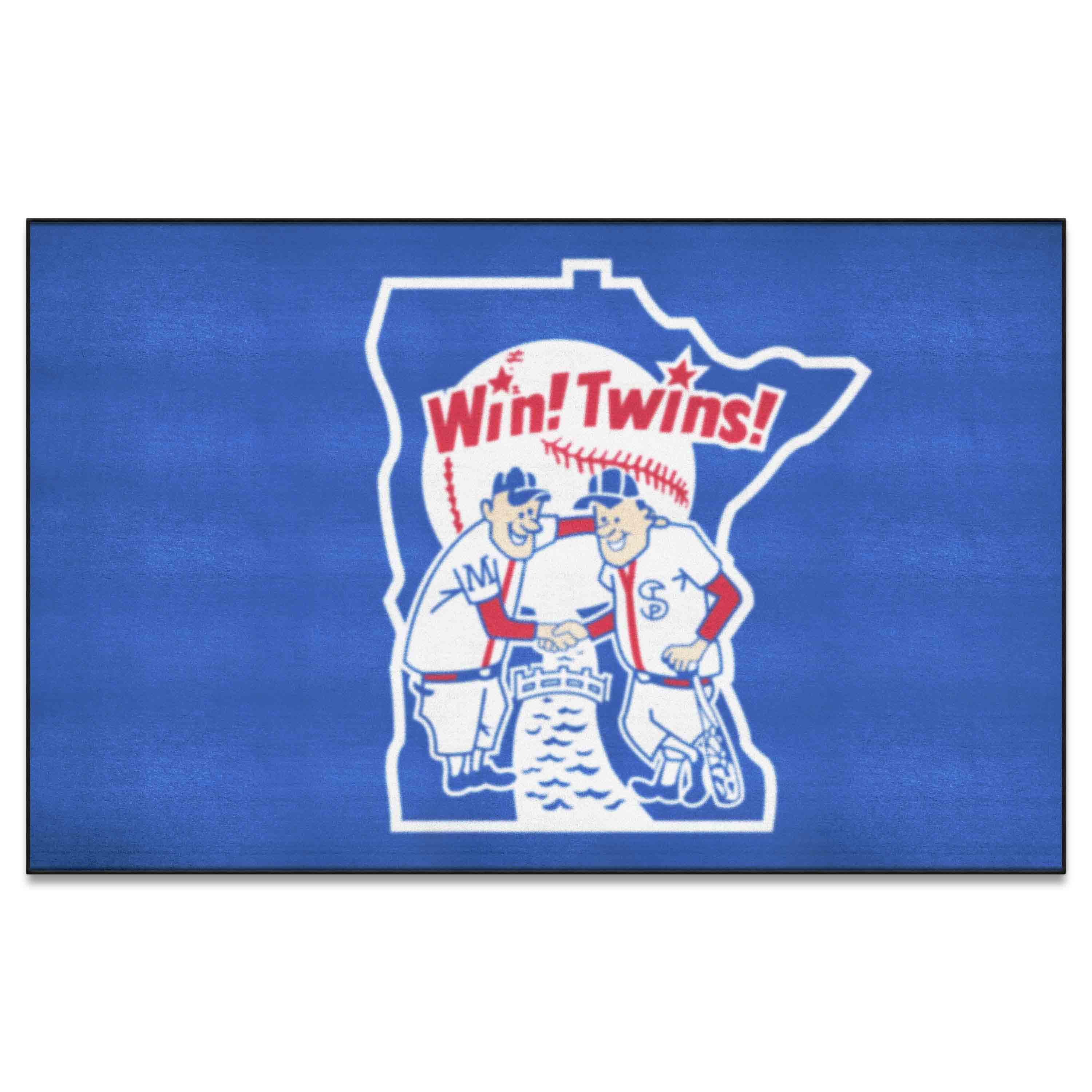 Minnesota Twins Ulti-Mat Rug - 5ft. x 8ft. - Retro Collection - Minnesota Twins
