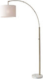 74" Brass Arc Floor Lamp With Off White Solid Color Drum Shade - Homeroots
