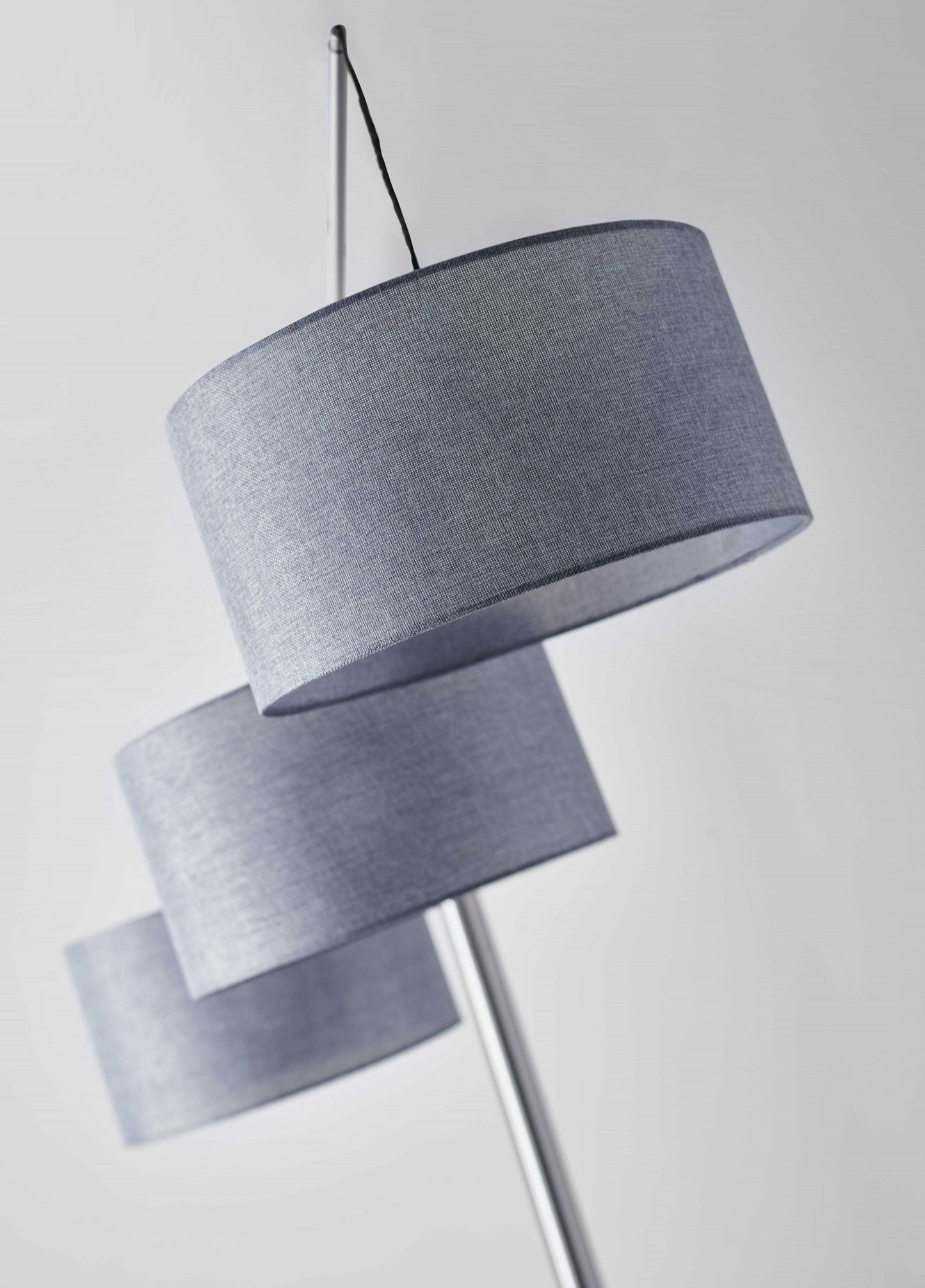 91" Black Three Light Tree Floor Lamp With Gray Solid Color Drum Shade - Homeroots - Flyclothing LLC
