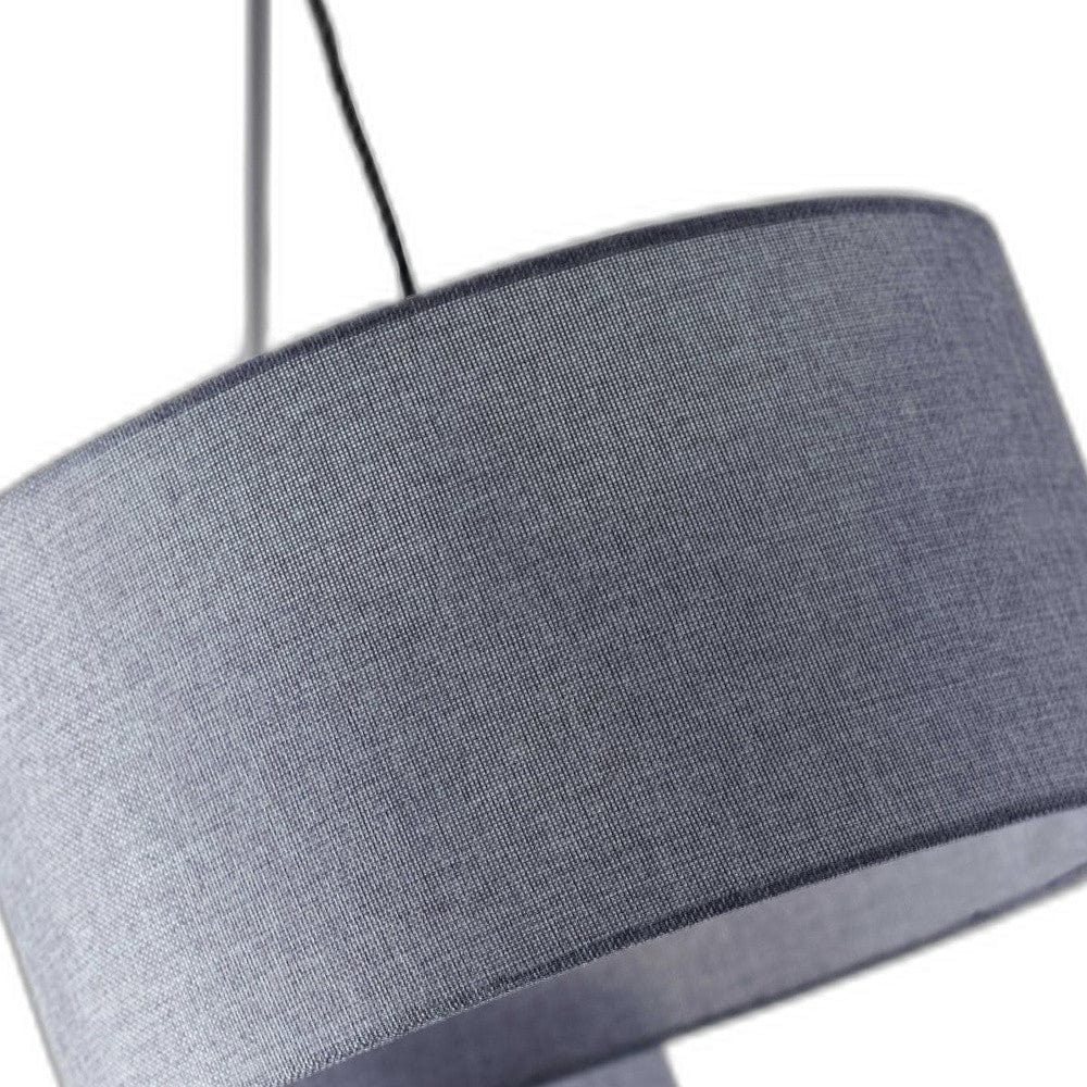 91" Black Three Light Tree Floor Lamp With Gray Solid Color Drum Shade - Homeroots - Flyclothing LLC