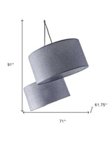 91" Black Three Light Tree Floor Lamp With Gray Solid Color Drum Shade - Homeroots - Flyclothing LLC