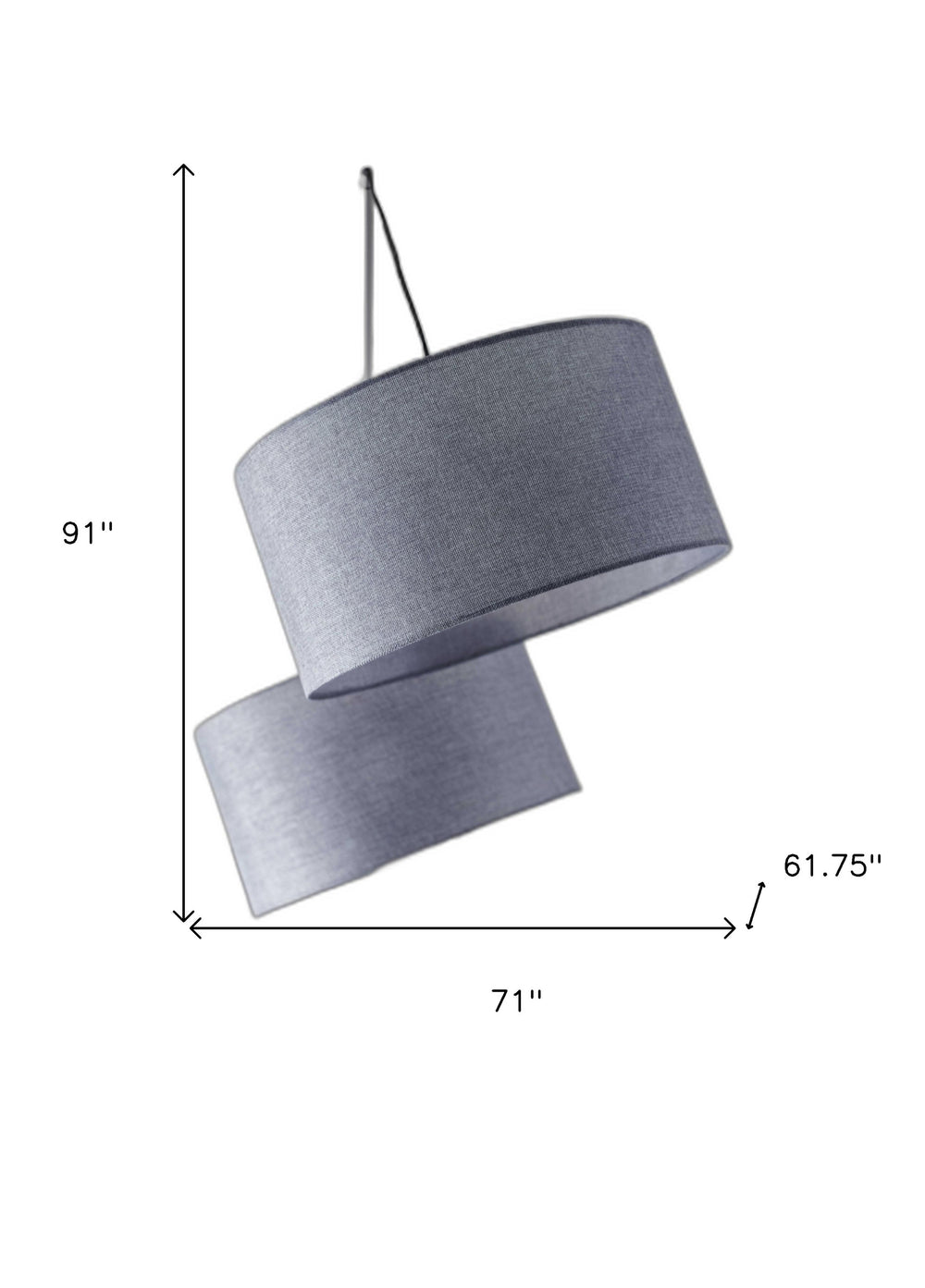 91" Black Three Light Tree Floor Lamp With Gray Solid Color Drum Shade - Homeroots - Flyclothing LLC