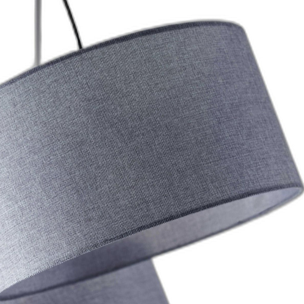 91" Black Three Light Tree Floor Lamp With Gray Solid Color Drum Shade - Homeroots - Flyclothing LLC