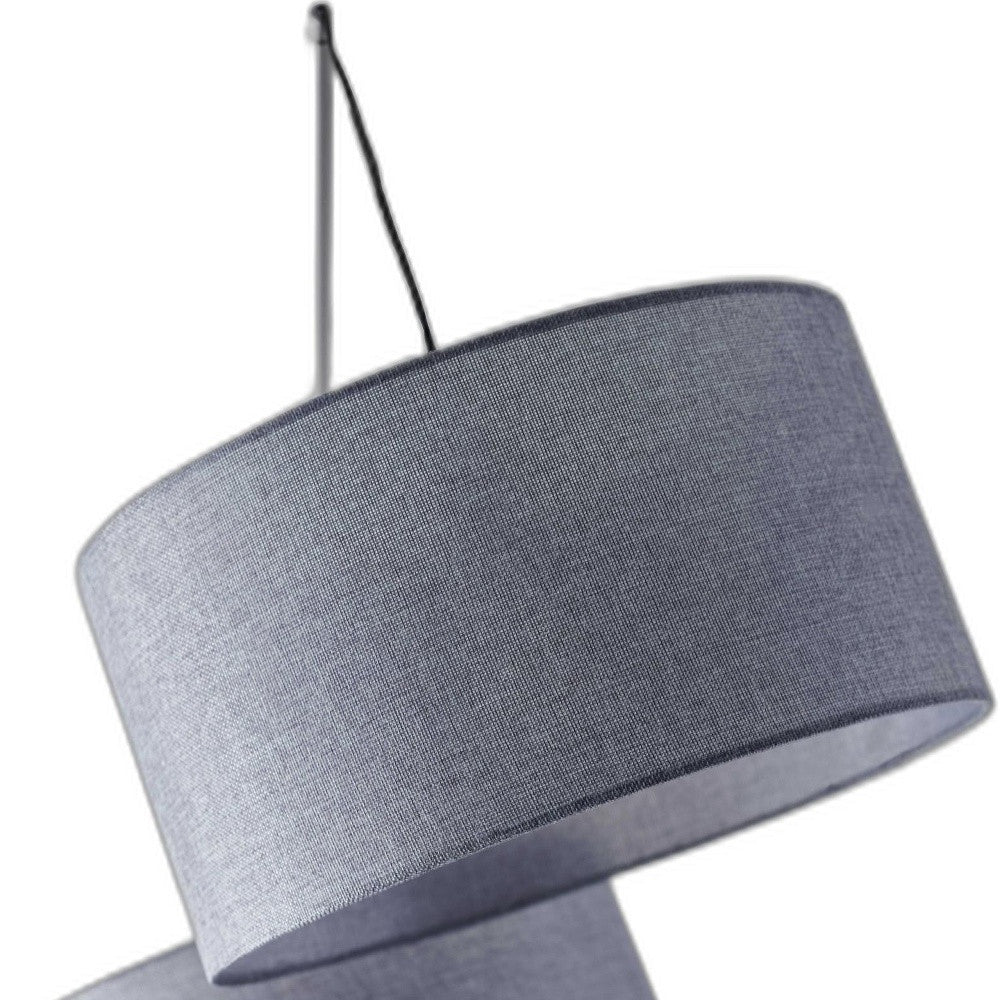 91" Black Three Light Tree Floor Lamp With Gray Solid Color Drum Shade - Homeroots - Flyclothing LLC
