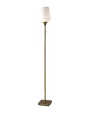 Brass Metal Floor Lamp With White Opal Wine Glass Shade - Homeroots