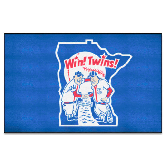 Minnesota Twins Ulti-Mat Rug - 5ft. x 8ft. - Retro Collection - Minnesota Twins