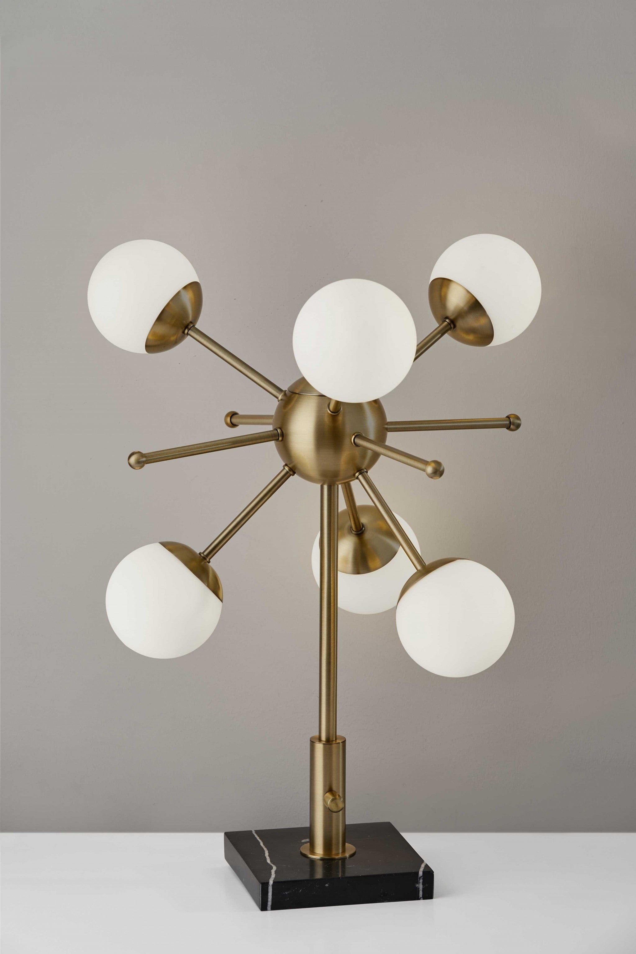 23" Black Metal Six Light Standard Table Lamp - Homeroots - Flyclothing LLC