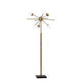 64" Brass Six Light Novelty Floor Lamp - Homeroots