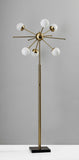 64" Brass Six Light Novelty Floor Lamp - Homeroots