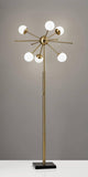 64" Brass Six Light Novelty Floor Lamp - Homeroots