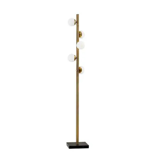 Swirled Sphere Brass Metal Led Floor Lamp - Homeroots - Flyclothing LLC