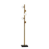 Swirled Sphere Brass Metal Led Floor Lamp - Homeroots