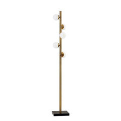 Swirled Sphere Brass Metal Led Floor Lamp