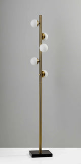 Swirled Sphere Brass Metal Led Floor Lamp - Homeroots - Flyclothing LLC