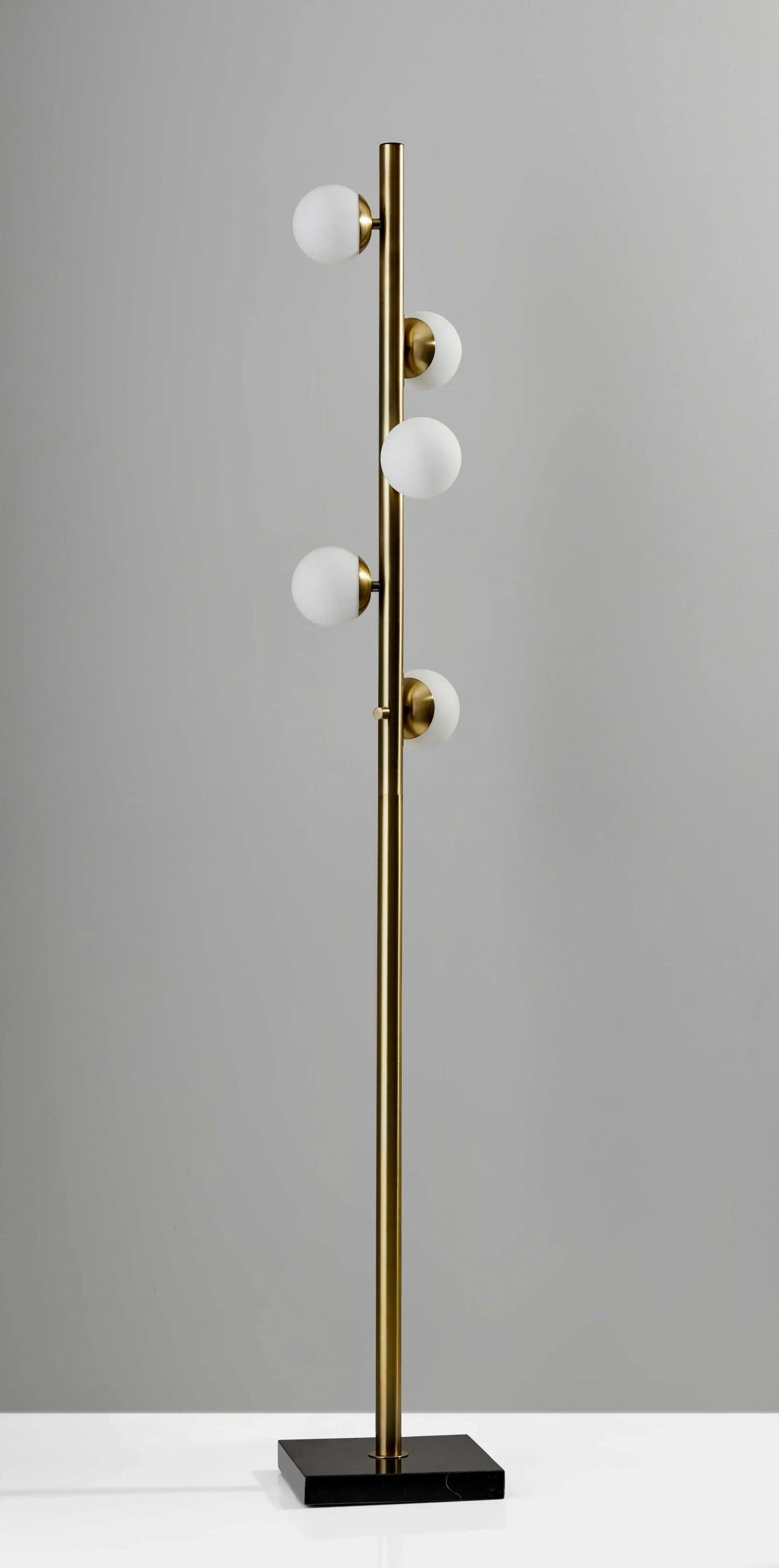 Swirled Sphere Brass Metal Led Floor Lamp - Homeroots - Flyclothing LLC