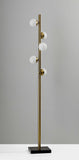 Swirled Sphere Brass Metal Led Floor Lamp - Homeroots