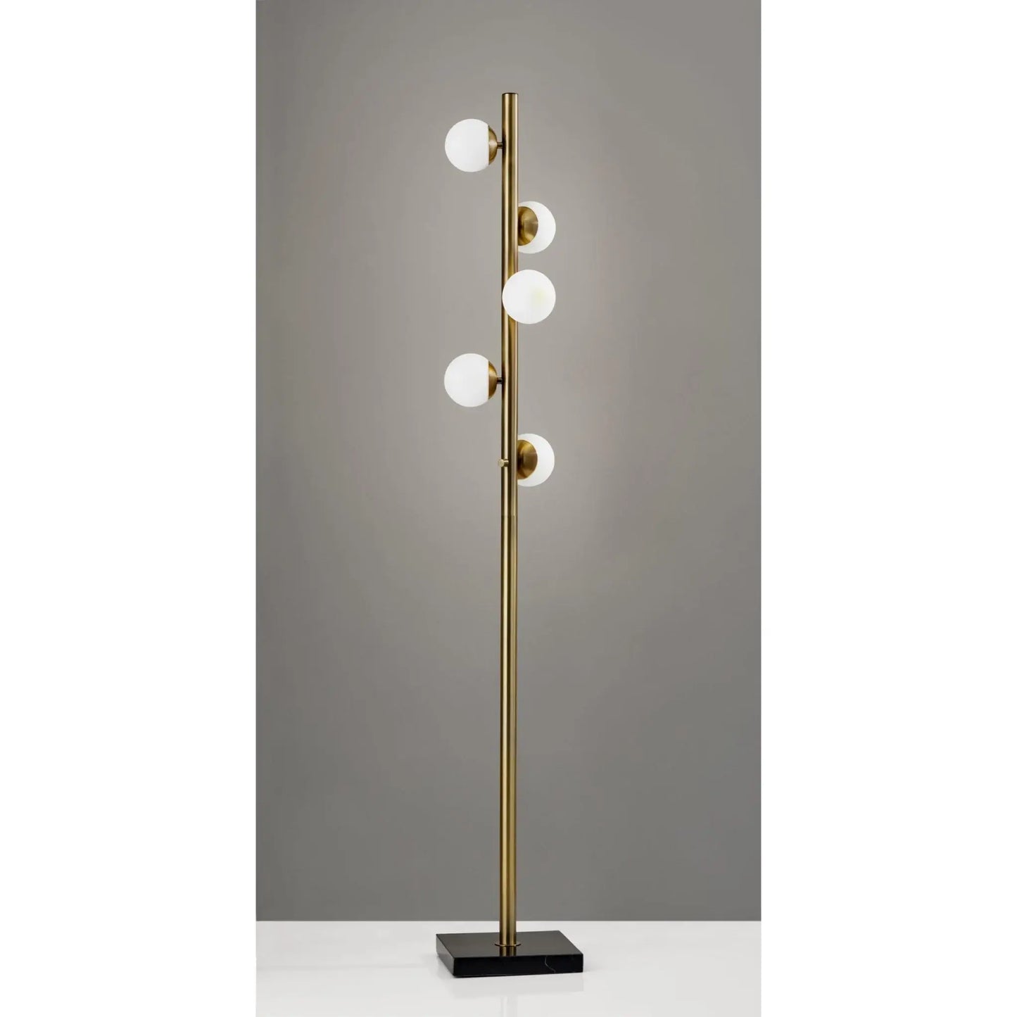 Swirled Sphere Brass Metal Led Floor Lamp - Homeroots - Flyclothing LLC