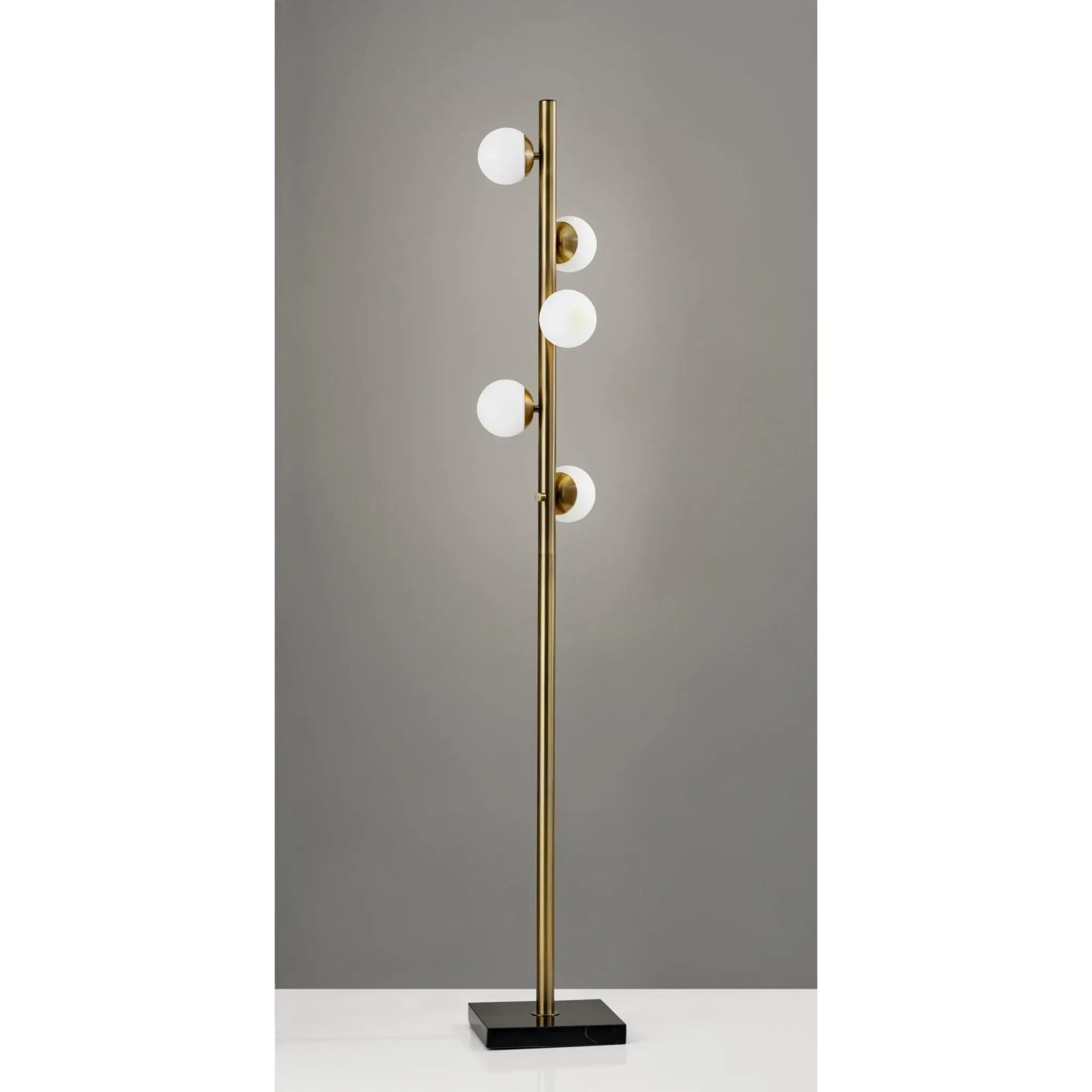 Swirled Sphere Brass Metal Led Floor Lamp - Homeroots - Flyclothing LLC