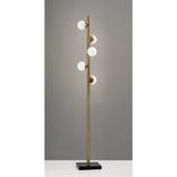 Swirled Sphere Brass Metal Led Floor Lamp - Homeroots