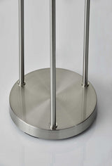 68" Steel Three Light Floor Lamp With White Linen Cylinder Shades - Homeroots - Flyclothing LLC