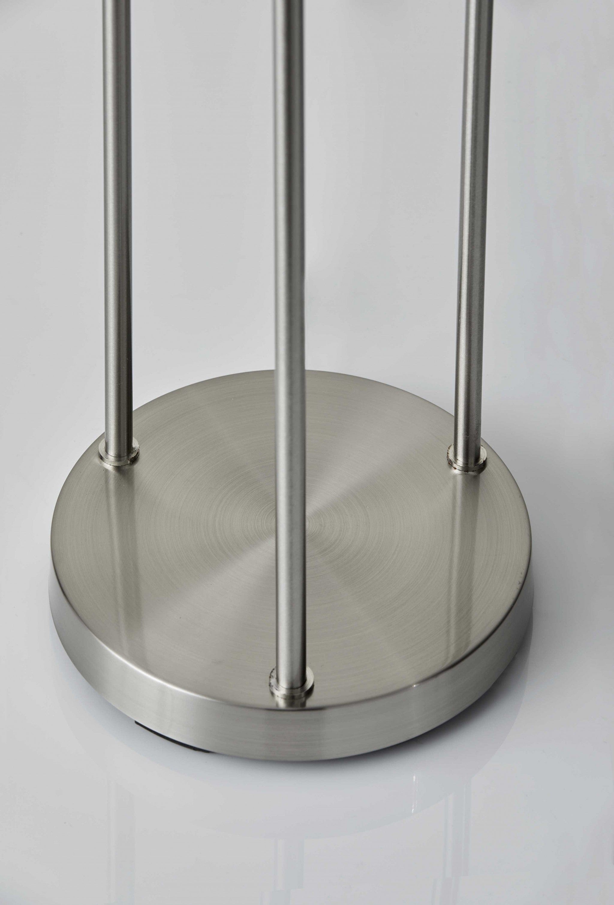 68" Steel Three Light Floor Lamp With White Linen Cylinder Shades - Homeroots - Flyclothing LLC