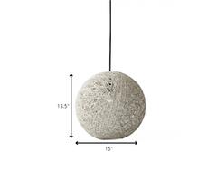 Groovy Rattan String Shade Large Pendant Light - Homeroots