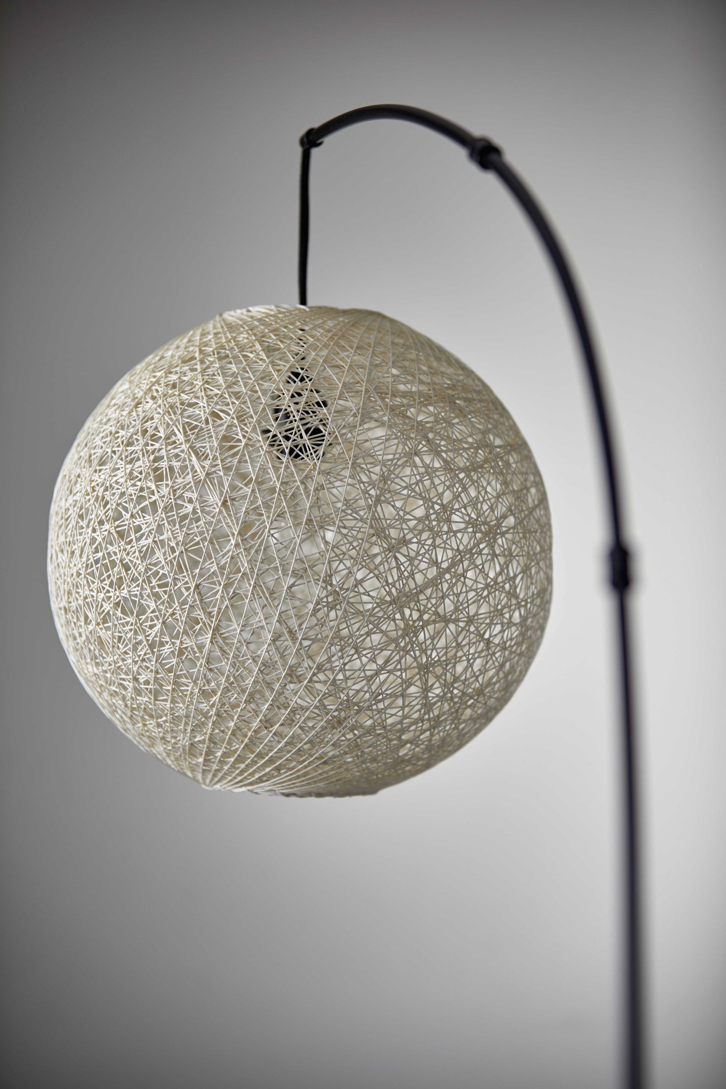 77" Antiqued Bronze Arched Floor Lamp With Groovy Beige Abstract Wicker Globe Shade - Homeroots - Flyclothing LLC