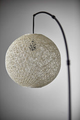 77" Antiqued Bronze Arched Floor Lamp With Groovy Beige Abstract Wicker Globe Shade - Homeroots - Flyclothing LLC
