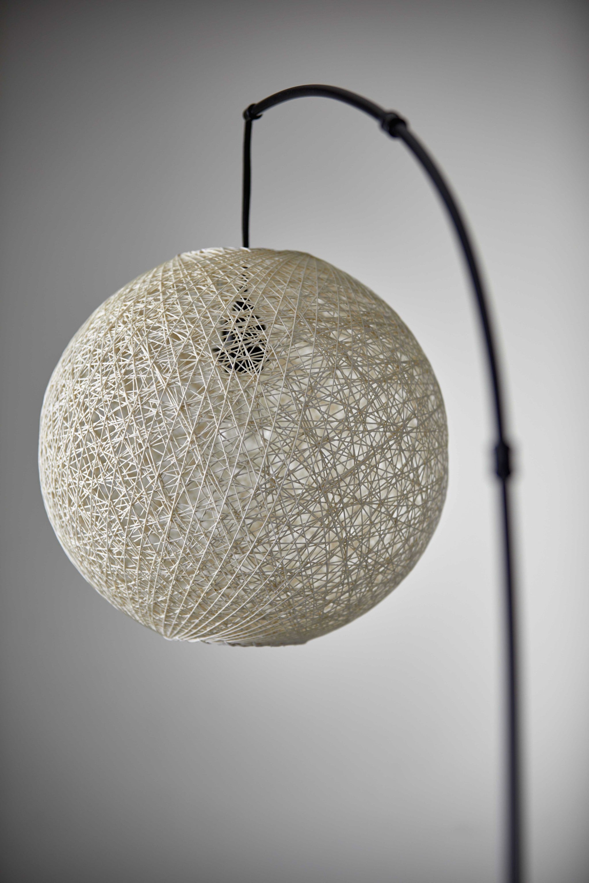 77" Antiqued Bronze Arched Floor Lamp With Groovy Beige Abstract Wicker Globe Shade - Homeroots - Flyclothing LLC