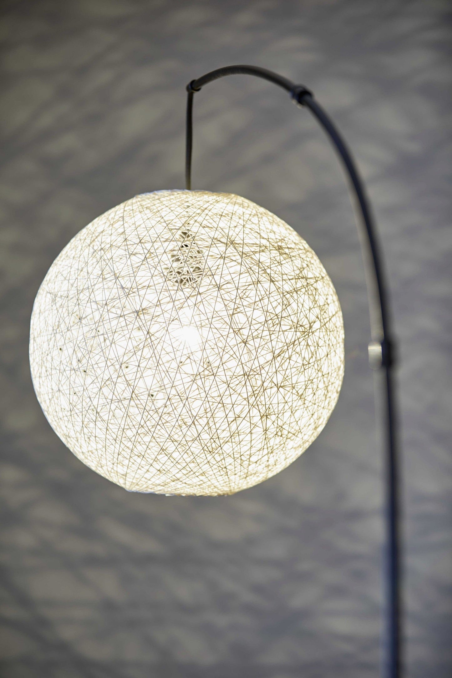 77" Antiqued Bronze Arched Floor Lamp With Groovy Beige Abstract Wicker Globe Shade - Homeroots - Flyclothing LLC