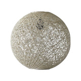 77" Antiqued Bronze Arched Floor Lamp With Groovy Beige Abstract Wicker Globe Shade - Homeroots