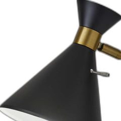 Asymmetrical Diabolo Black Metal Desk Lamp - Homeroots