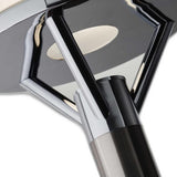 Frosted Glass Shade Uplighting Torchiere In Brushed Steel - Homeroots
