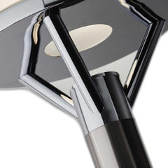 Frosted Glass Shade Uplighting Torchiere In Brushed Steel - Homeroots