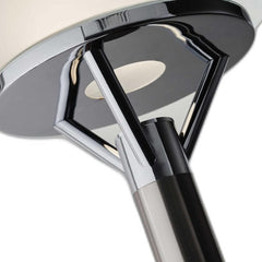 Frosted Glass Shade Uplighting Torchiere In Brushed Steel - Homeroots
