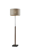 63" Black Traditional Shaped Floor Lamp With Beige Drum Shade - Homeroots