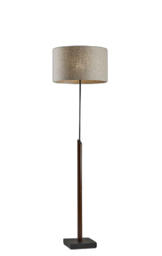 63" Black Traditional Shaped Floor Lamp With Beige Drum Shade - Homeroots