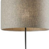 63" Black Traditional Shaped Floor Lamp With Beige Drum Shade - Homeroots