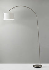 83" Steel Arc Floor Lamp With White Solid Color Empire Shade - Homeroots - Flyclothing LLC