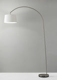 83" Steel Arc Floor Lamp With White Solid Color Empire Shade - Homeroots