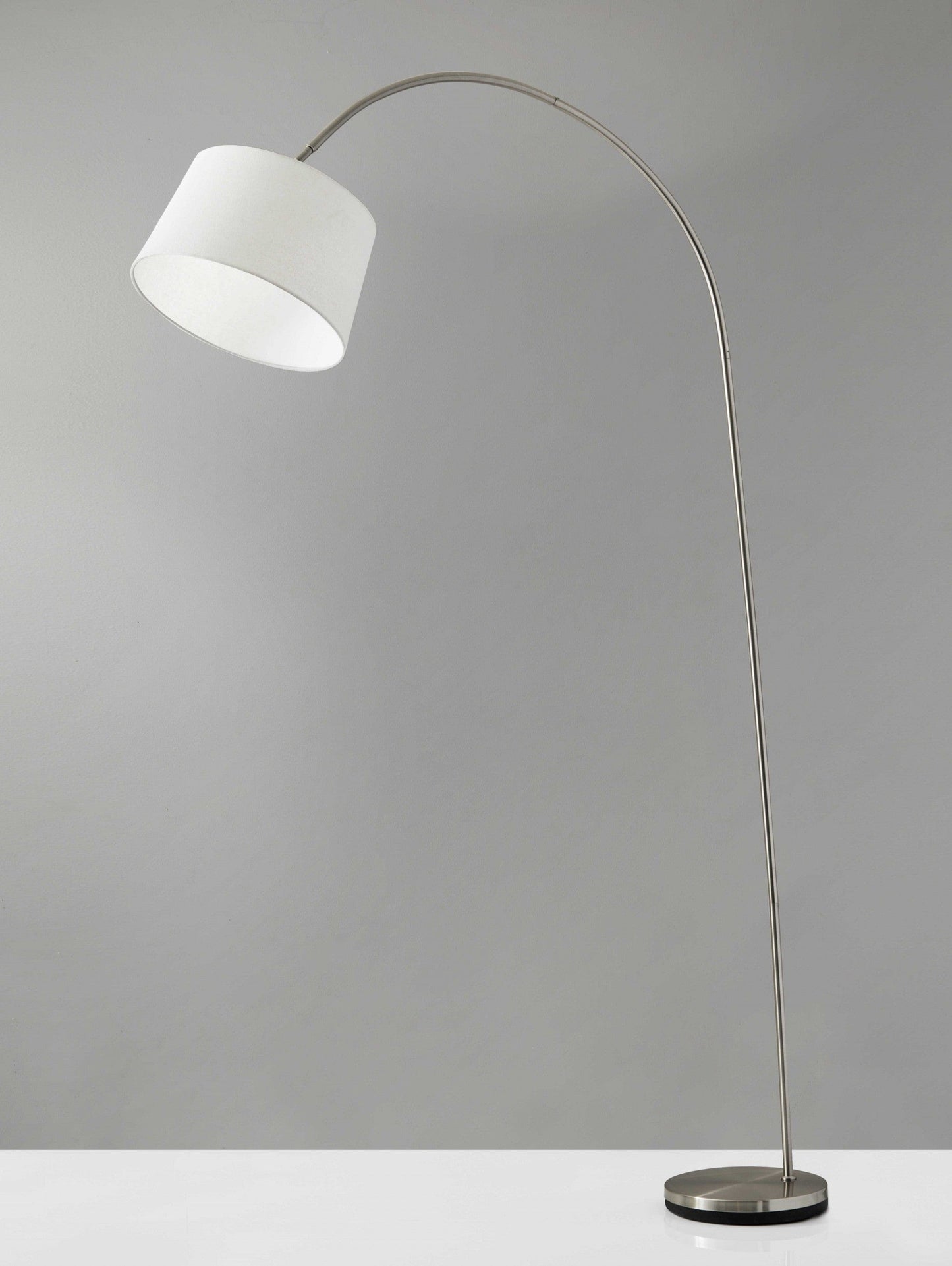 83" Steel Arc Floor Lamp With White Solid Color Empire Shade - Homeroots - Flyclothing LLC