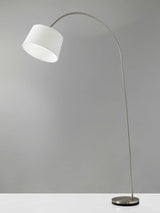 83" Steel Arc Floor Lamp With White Solid Color Empire Shade - Homeroots - Flyclothing LLC