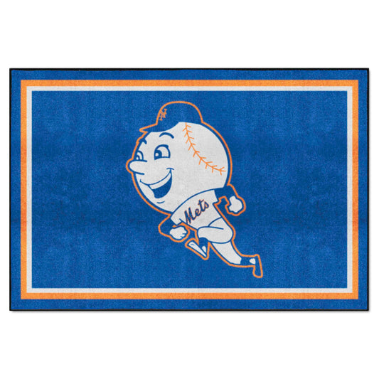 New York Mets 5ft. x 8 ft. Plush Area Rug - Retro Collection - New York Mets